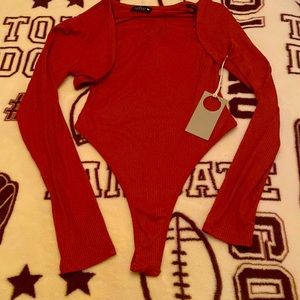 Bodysuit with long sleeve coverup